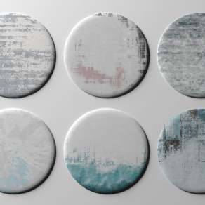 现代布艺圆形地毯3D模型下载